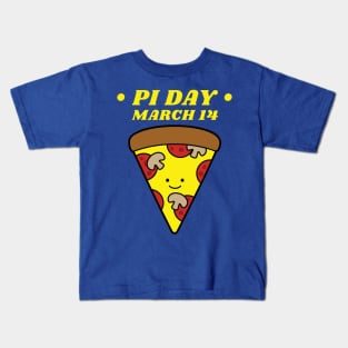 Pi Day March 14 Kawaii Pizza Slice Kids T-Shirt